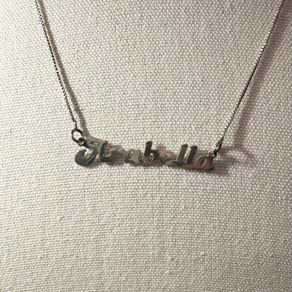 Sterling Silver Name Plate ARABELLA Chain Necklace Marked 925 - Picture 9 of 10